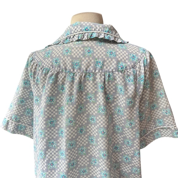 1970s Floral,‎ Poly Blend, Front Snap Closure Housecoat - Picture 7 of 8